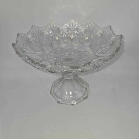 US Glass EAPG Antique Shoshone Compote 15046 Victor Blazing Pinwheels 7 in - Picture 1 of 11